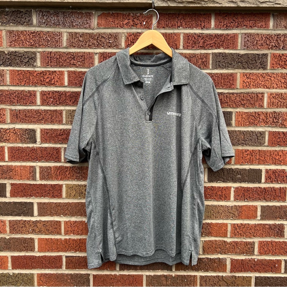Elevate Heather Gray Collared Short Sleeve Polo Shirt